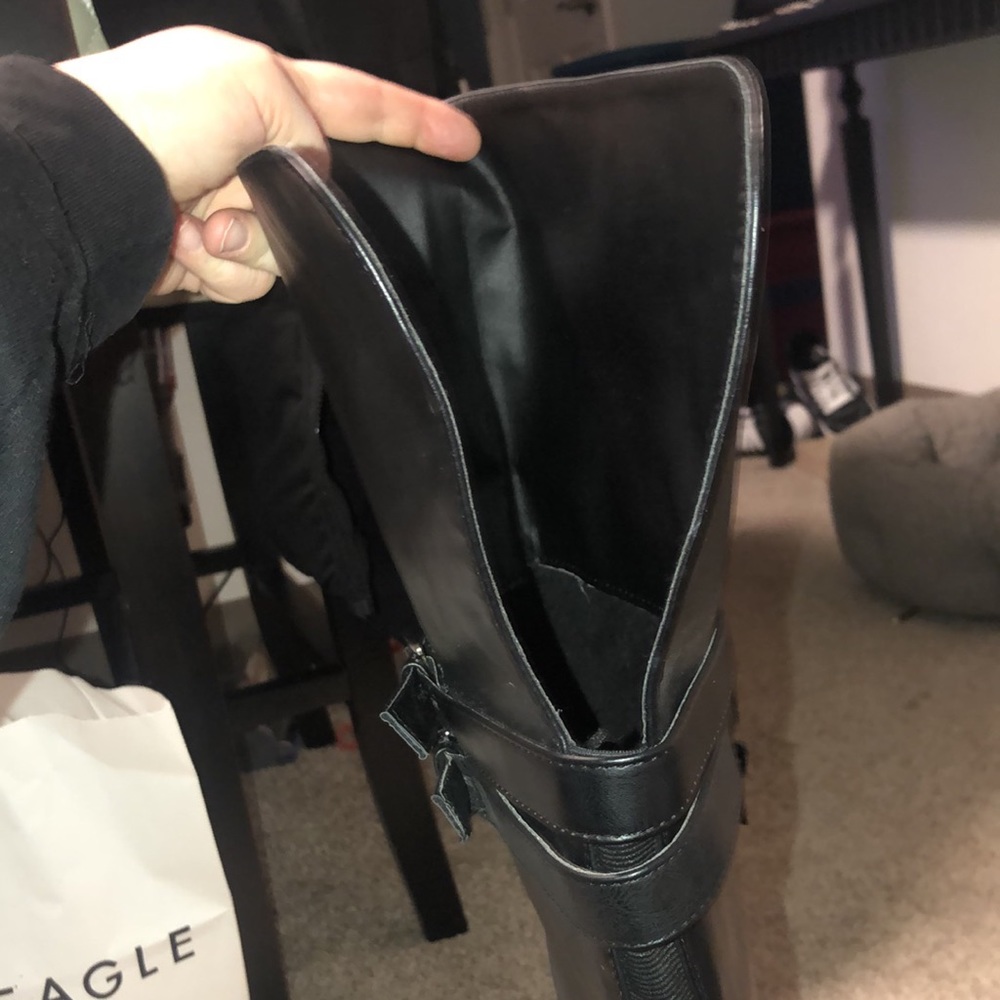 Torrid faux leather pull on thigh boots. Size 7. - Picture 7 of 14
